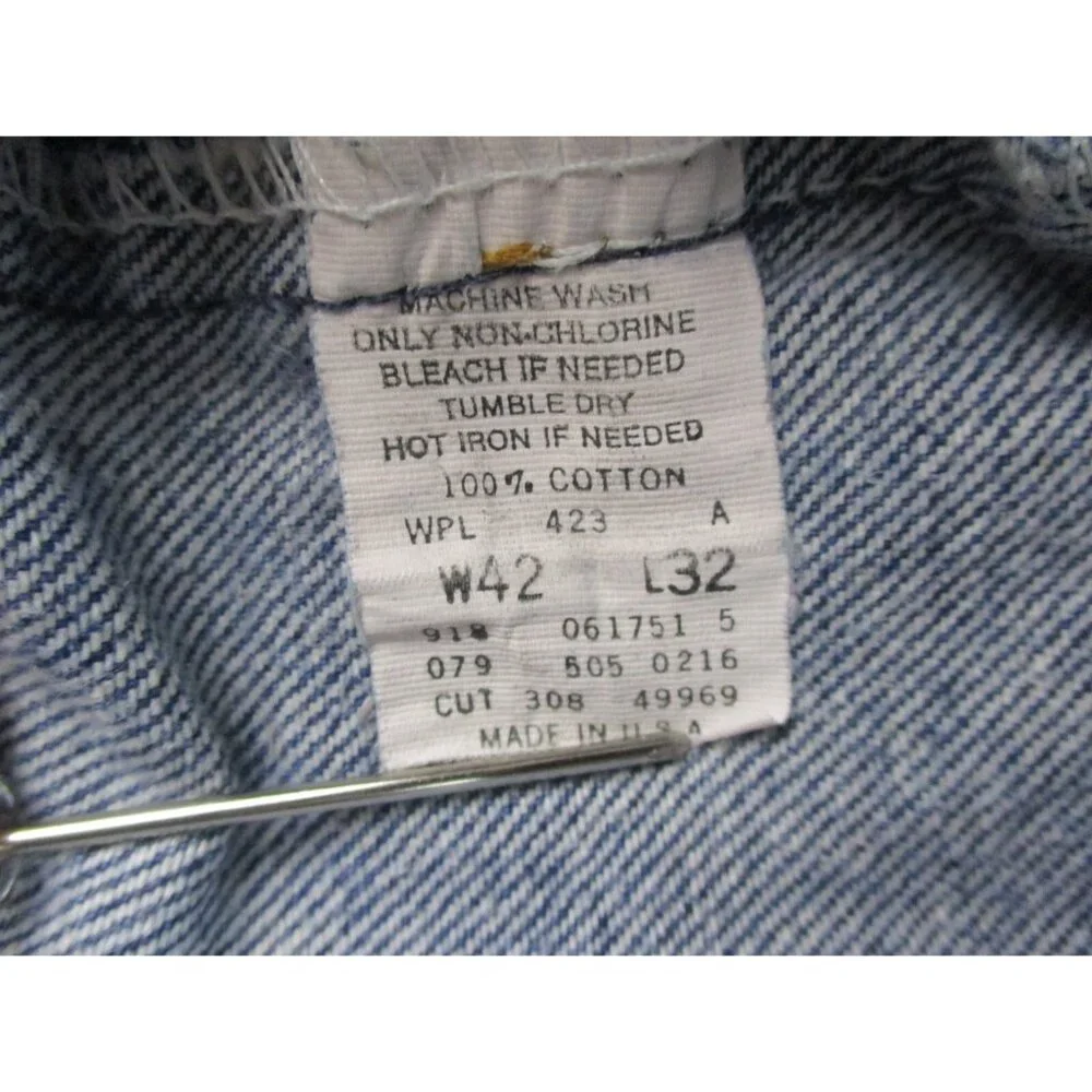 Mens 42x32 Vintage Levis 505 Jeans Blue Straight USA Made Classic American Denim - Picture 8 of 8